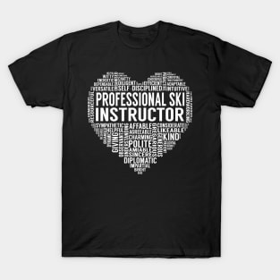 Professional Ski Instructor Heart T-Shirt